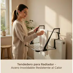 MOVI - Tendedero Plegable de Acero Inoxidable para Balcón Ventana y Radiador Tendedero Portátil Multiuso