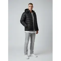 BLUE MOUNTAIN - Parka Impermeable Engomada Hombre con Piel