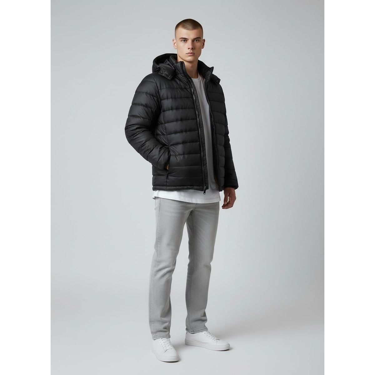 BLUE MOUNTAIN - Parka Impermeable Engomada Hombre con Piel