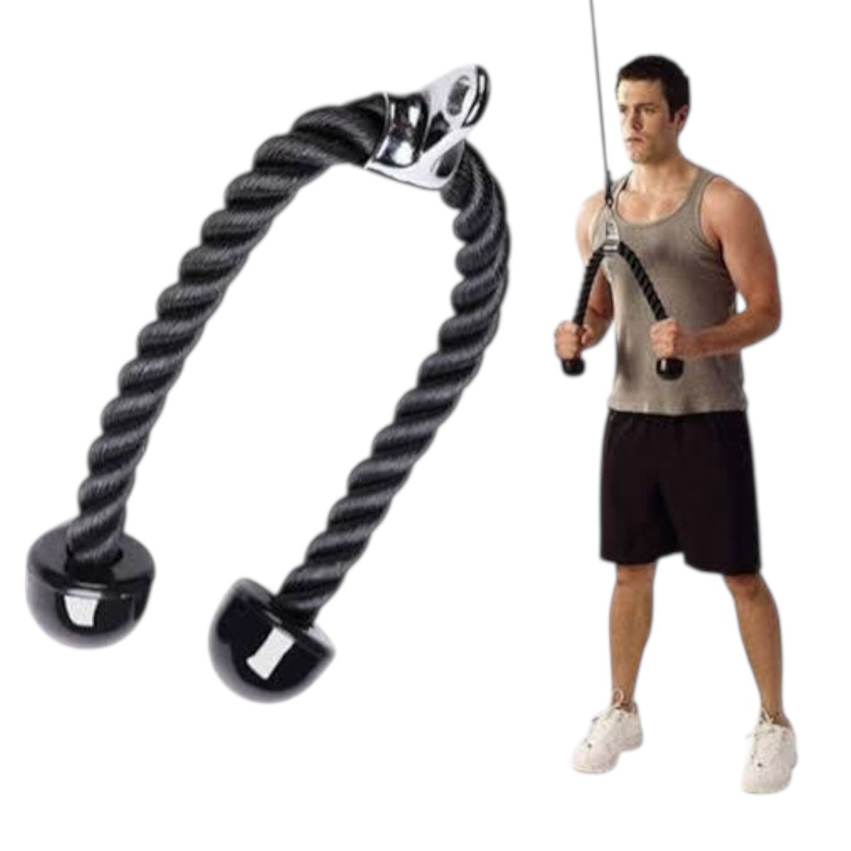 GENERICO - Cuerda Soga tricepsbiceps para polea GYM