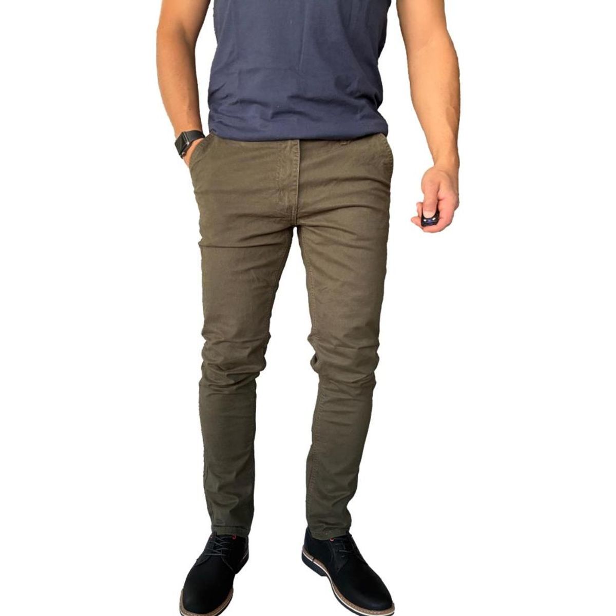 MOSAICO - Pantalón Elasticado Slim Fit Gabardina  Hombre