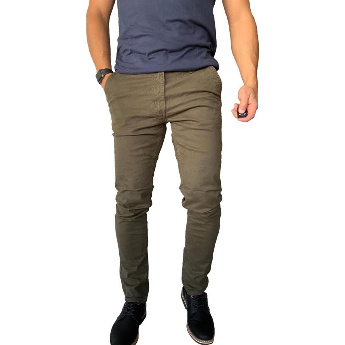MOSAICO - Pantalón Elasticado Slim Fit Gabardina  Hombre