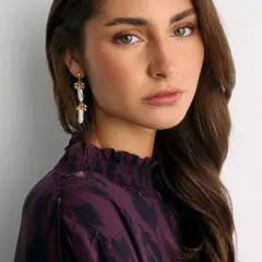 LOUNGE - Aros Mujer Con Mostacillas Colgantes