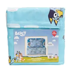 MASHINI - Juego De Sábanas 1.5 Plazas - Bluey Nubes