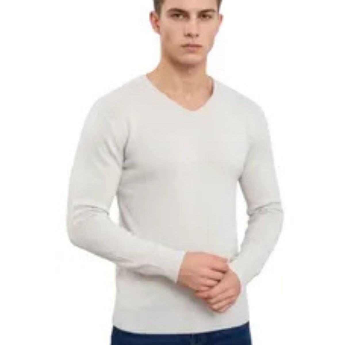 LOOK SHOP - Sweater Tejido Hilo Hombre Cuello V Colores 151