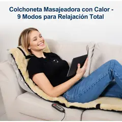 MOVI - Colchoneta Masajeadora con Calor Portátil 9 Modos de Masaje Espalda Cuello y Piernas