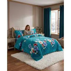 GENERICO - Cubrecama 2 Plazas Textura Plush y Chiporro Premium + Fundas