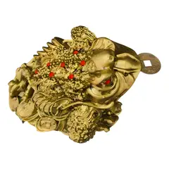 GENERICO - Figura decorativa rana de la suerte tres patas