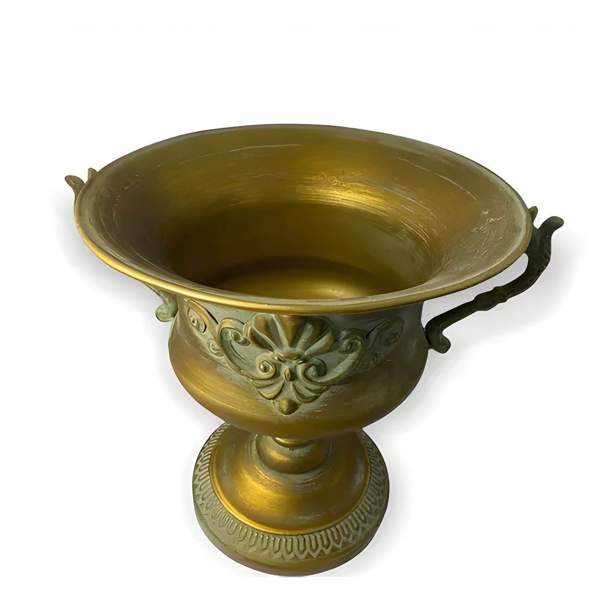 GENERICO - Copa medieval metálica decorativa dorado oscuro