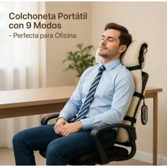 MOVI - Colchoneta Masajeadora con Calor Portátil 9 Modos de Masaje Espalda Cuello y Piernas