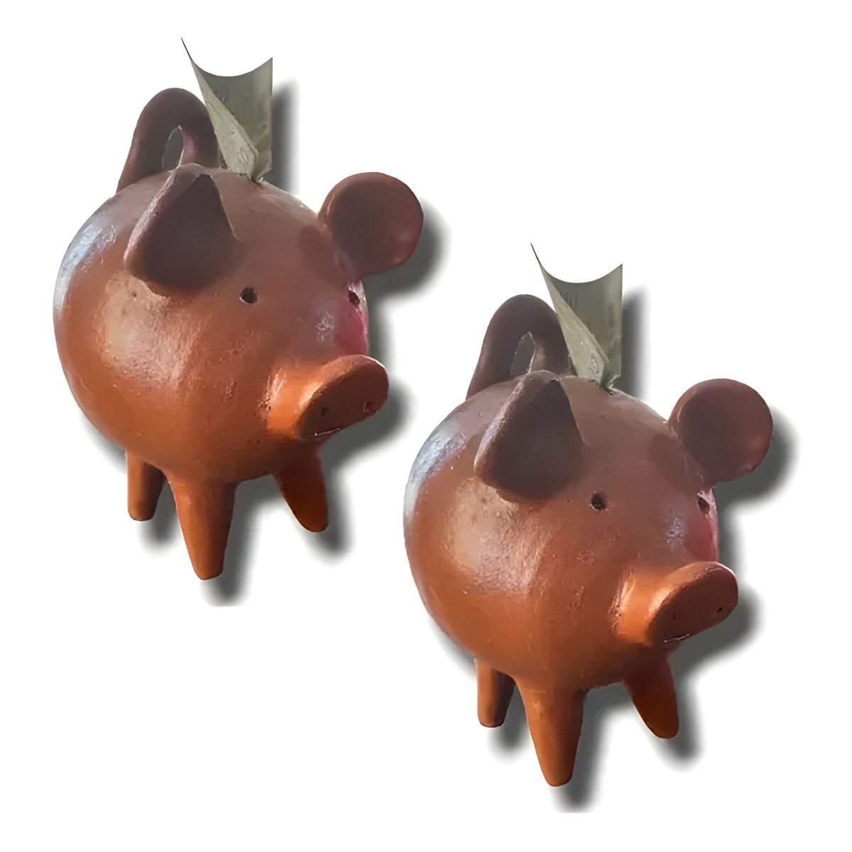 GENERICO - Pack 2 alcancías chanchito de greda