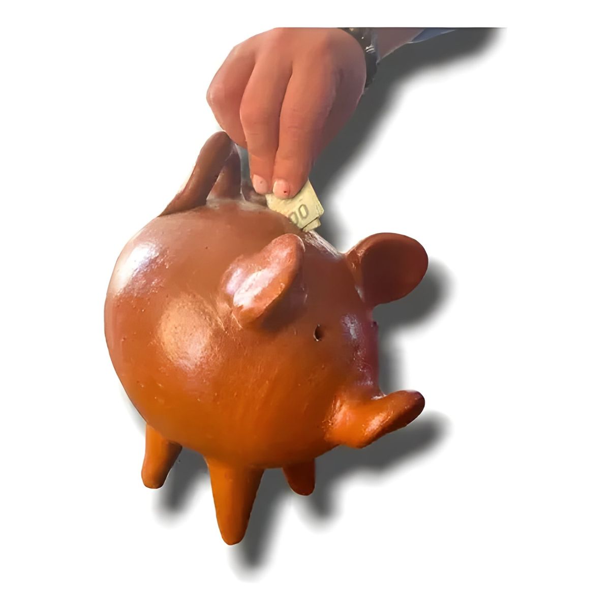 GENERICO - Pack 2 alcancías chanchito de greda