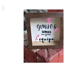 GENERICO - Alcancía de madera personalizada 19x19x9 cm