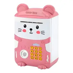 GENERICO - Alcancía gato automática con contraseña rosa