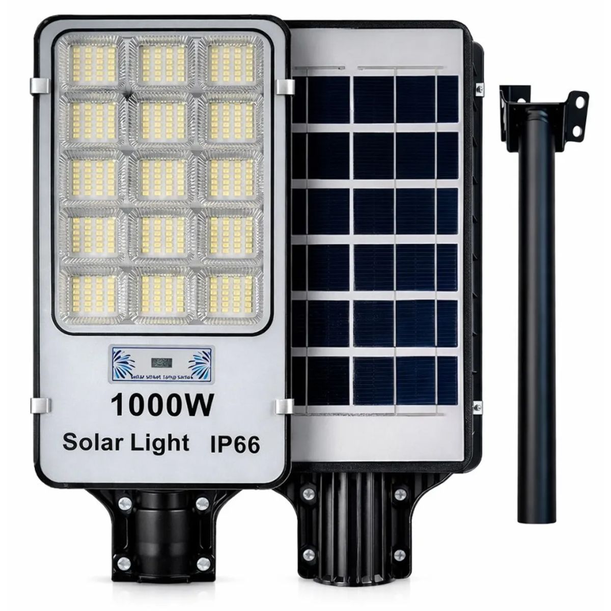 TASBEL - Foco Solar LED 1000W+ Soporte  Panel Solar Sensor Movimiento Control Remoto Exterior Jardin