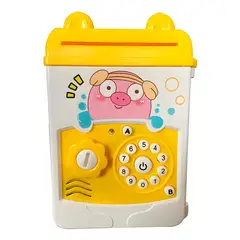 GENERICO - Alcancía tipo caja fuerte con sonido y luces amarillo