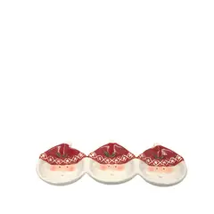 GENERICO - Plato bandeja navideña 3 espacios 30 cm