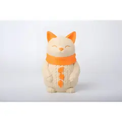 GENERICO - Escultura gato con suéter decorativo beige