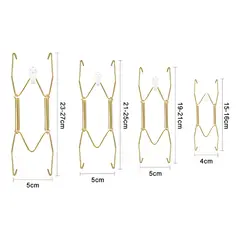 GENERICO - Set 16 colgadores de platos acero inoxidable dorado