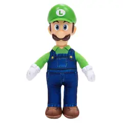 NINTENDO - PELUCHE CON CABEZA PLASTICA 23 CM PELICULA - LUIGI