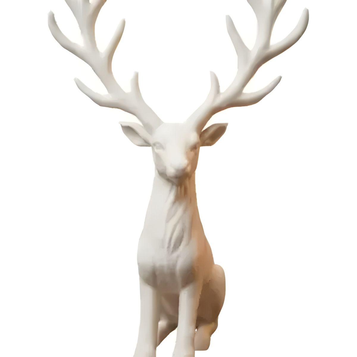 GENERICO - Figura decorativa reno invernal blanco