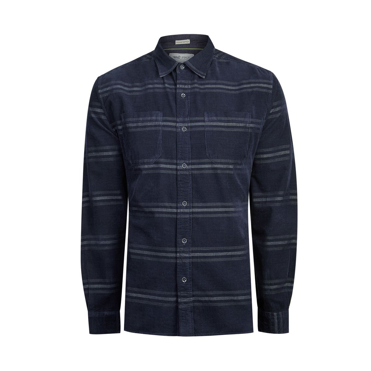 ROCKFORD - Camisa Algodón Orgánico Hombre Tartancord Azul ROCKFORD