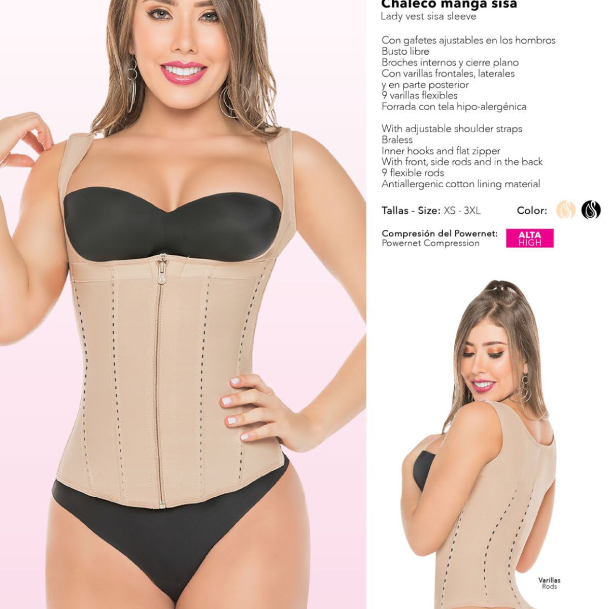 FAJAS SALOME - Faja Salomé Chaleco Dama Ref: 314 Alta Compresión