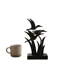 GENERICO - Escultura aves en vuelo negro