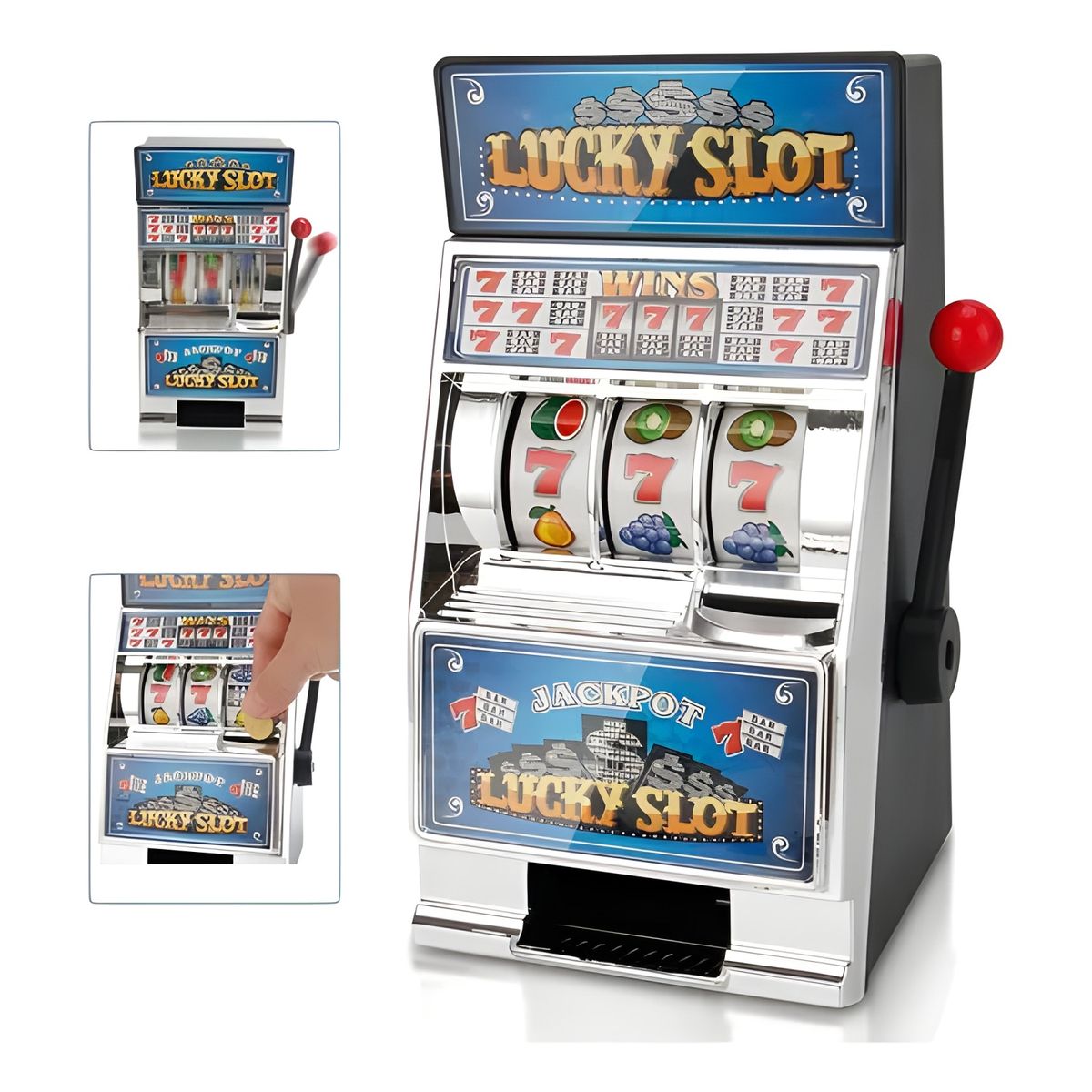 GENERICO - Alcancía tragamonedas con sonido diseño chanchito plateado