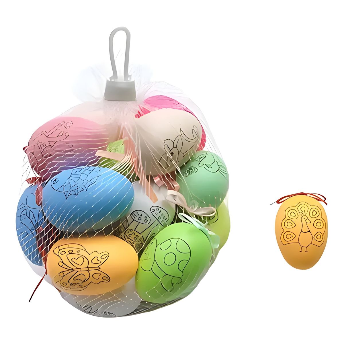 GENERICO - Huevos de pascua plásticos pack 18 colores