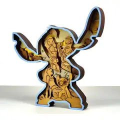GENERICO - Figura decorativa Lilo y Stitch en madera