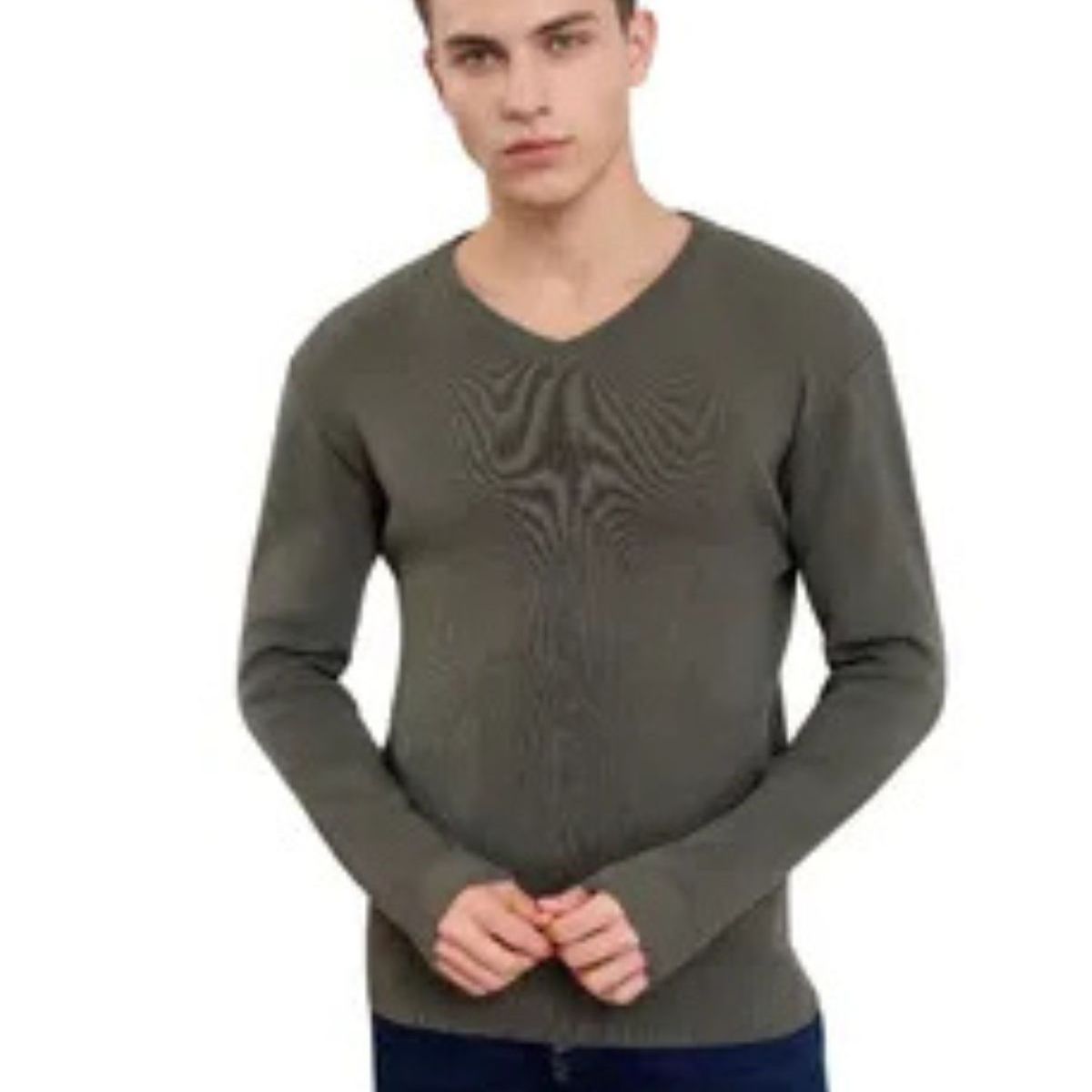 LOOK SHOP - Sweater Tejido Hilo Hombre Cuello V. Colores. 151
