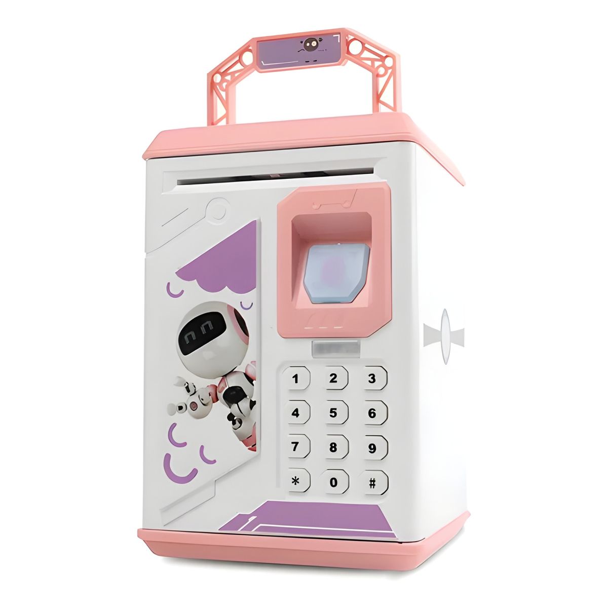 GENERICO - Alcancía electrónica con sonido y huella rosado