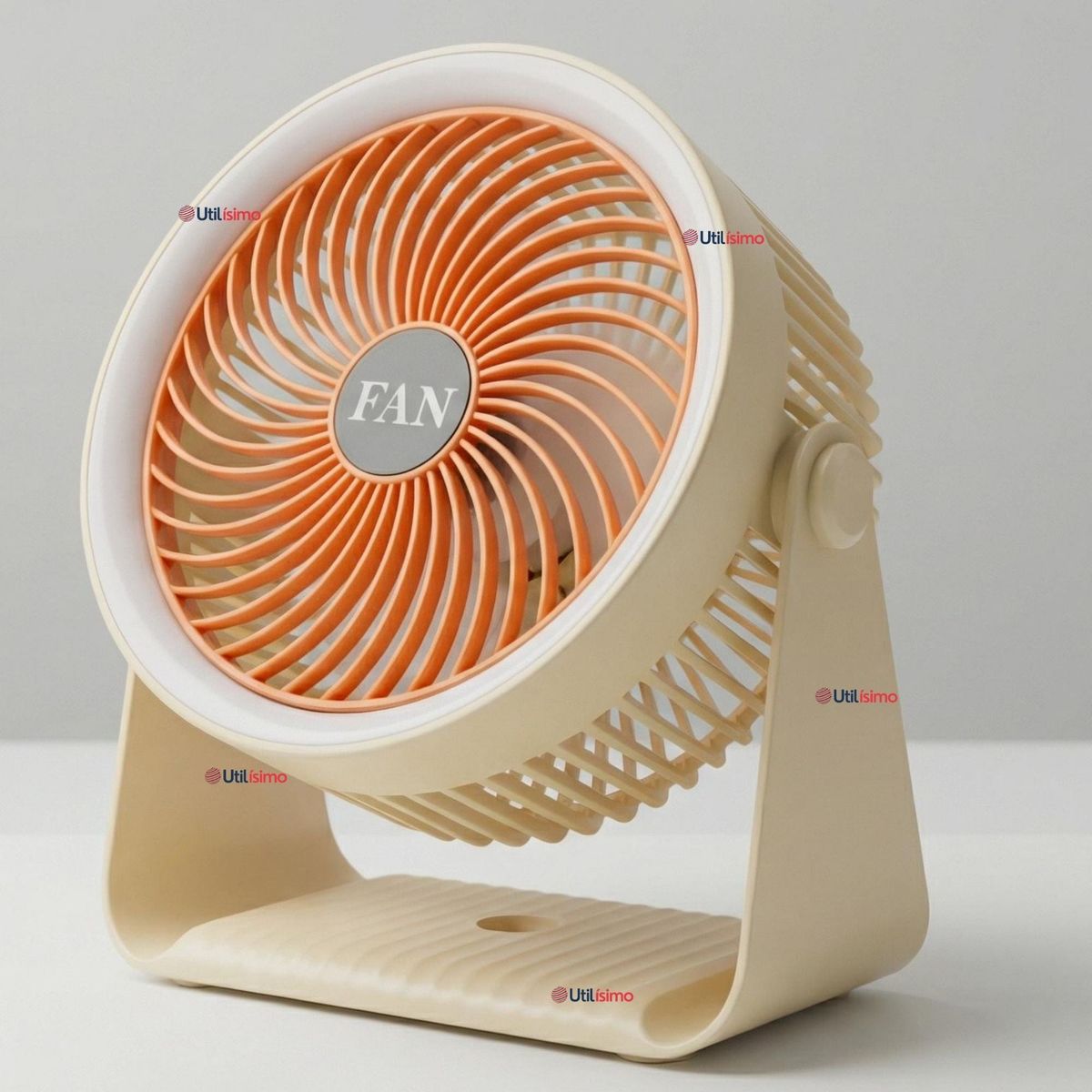 LINE - Mini Ventilador De Mesa Beige Silencioso Portátil Recargable USB