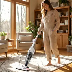 RAF - Aspiradora Vertical 2 en 1 Ciclónica Portátil Alta Potencia 600W 50HZ Filtro Dual