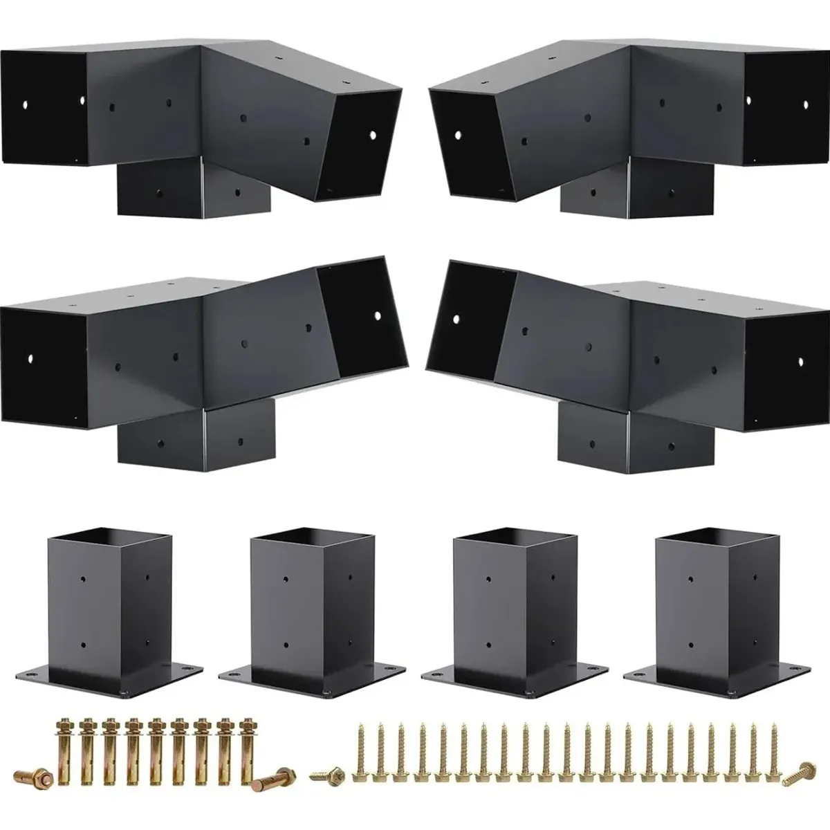 RAGNAR - Kit De Soportes Para Pérgola Inclinada Acero 6 Piezas 2t 4s