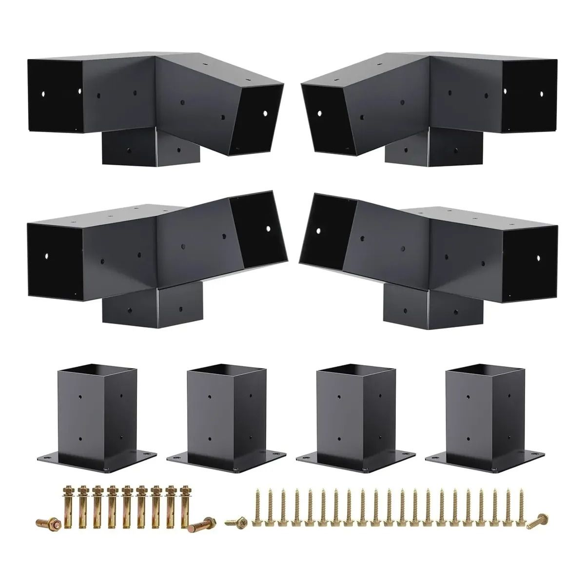 RAGNAR - Kit De Soportes Para Pérgola Inclinada Acero 6 Piezas 2t 4s