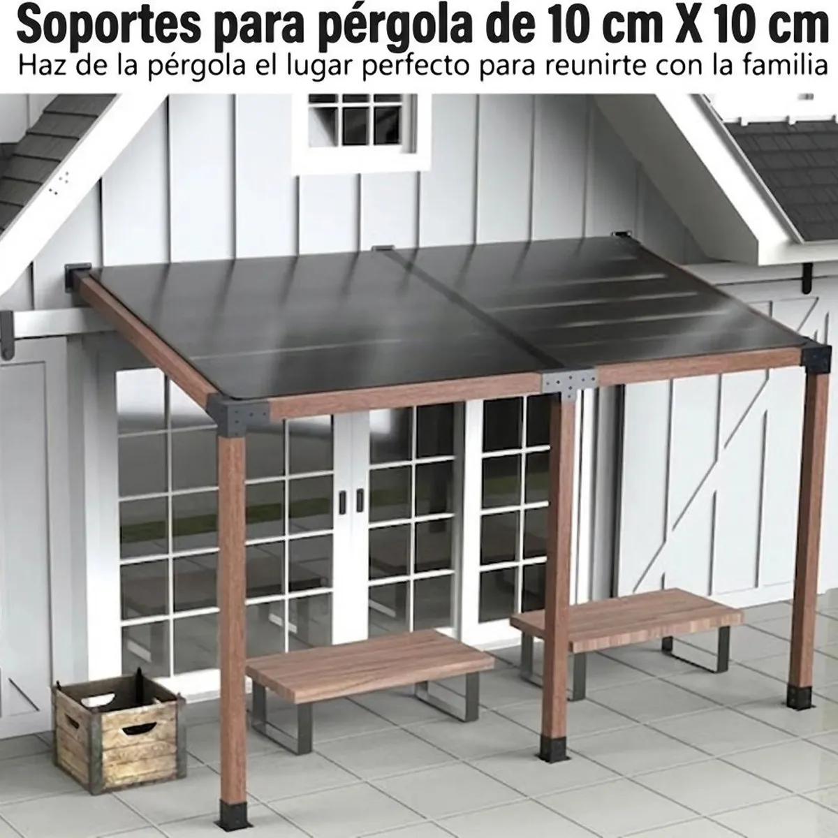 RAGNAR - Kit De Soportes Para Pérgola Inclinada Acero 6 Piezas 2t 4s