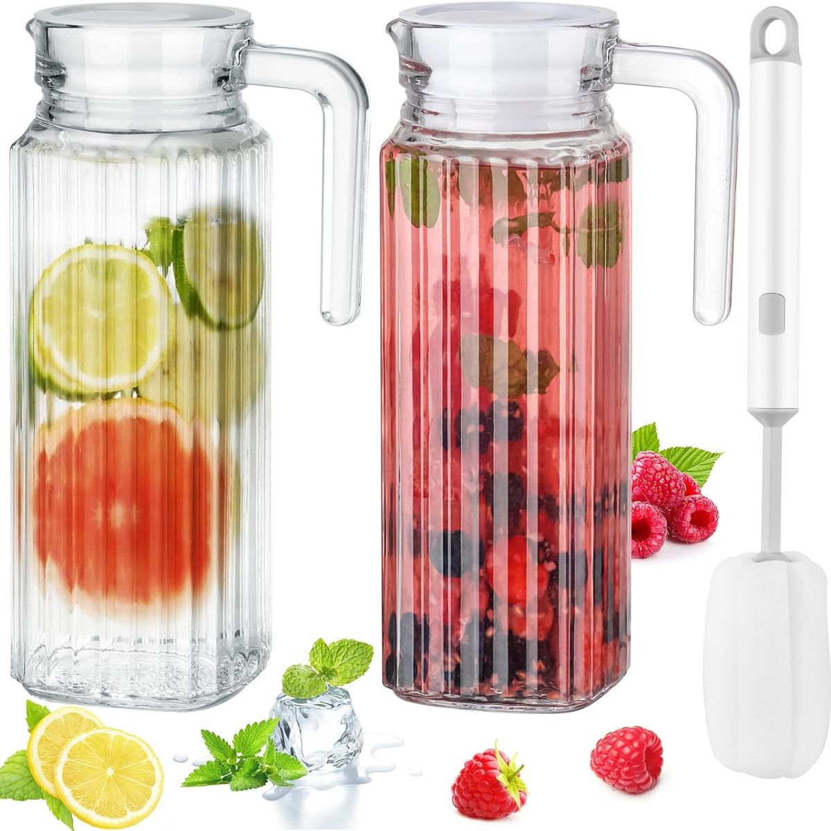 GENERICO - Jarra De Acrilico Con Tapa Plastica Practica De 1100ml Unidad