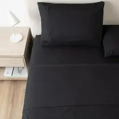 CASATUA - Sabanas 1.5 Plazas Hotel Ultra Suave + Funda - Negro - 1,5 Plazas
