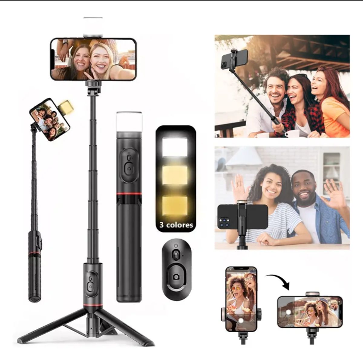 GENERICO - bastón selfie con control a bluetooth