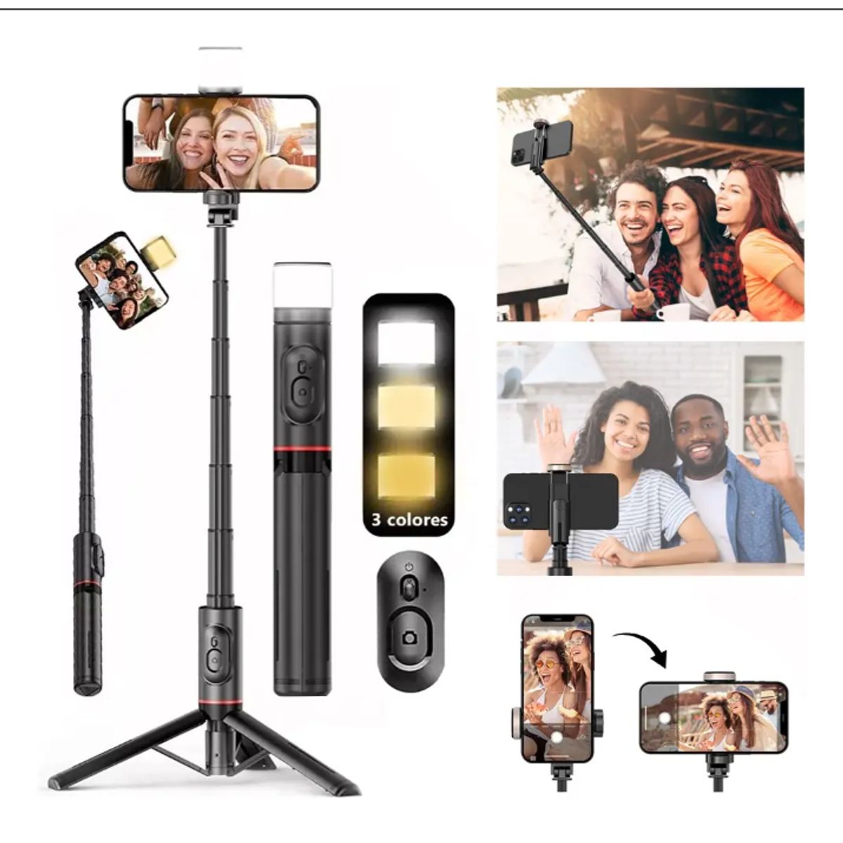 GENERICO - bastón selfie con control a bluetooth