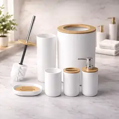 GENERICO - Set de Accesorios de Baño 6 Piezas – Diseño Nórdico Minimalista Premium