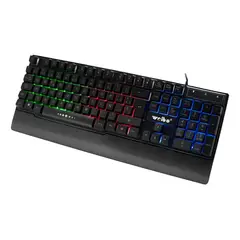 WEIBO - Teclado Gamer QWERTY RGB con Antighosting y Reposa Muñeca Modelo WB-100