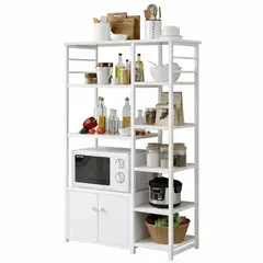 ACTUAL - Mueble Organizador de Cocina y Microondas Estante de Cocina Multifuncional 80x30x128 cm