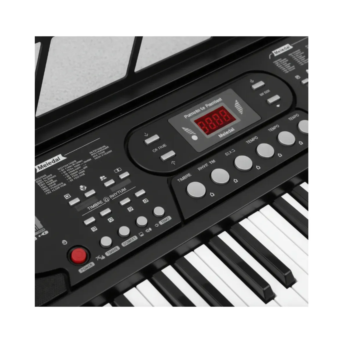 GENERICO - Teclado 61 Teclas Negro Con Pantalla LCD y Grabador Ideal Principiantes