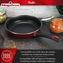 MAGEFESA - Bateria De Cocina Ollas 7 Piezas Rubi Antiadherente