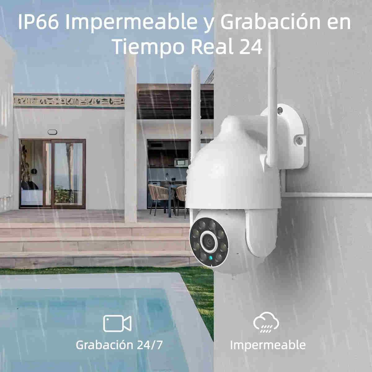 GENERICO - cámara de seguridad wifi ip exterior 5G 2.4G alarma PTZ visión nocturna 3MP blanco BELUG