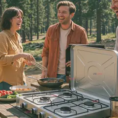 LINE - Cocina Encimera a Gas Licuado 4 Platos Cocinilla Gris