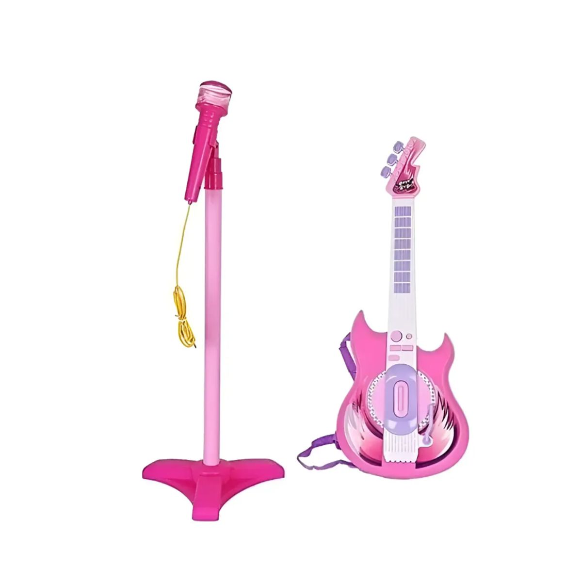 GENERICO - Micrófono Karaoke Con Guitarra Mp3 Y Luces Para Niñas